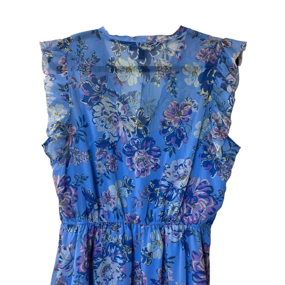 Steve Madden Allie Floral Blue Dress Sz L - Picture 6 of 11